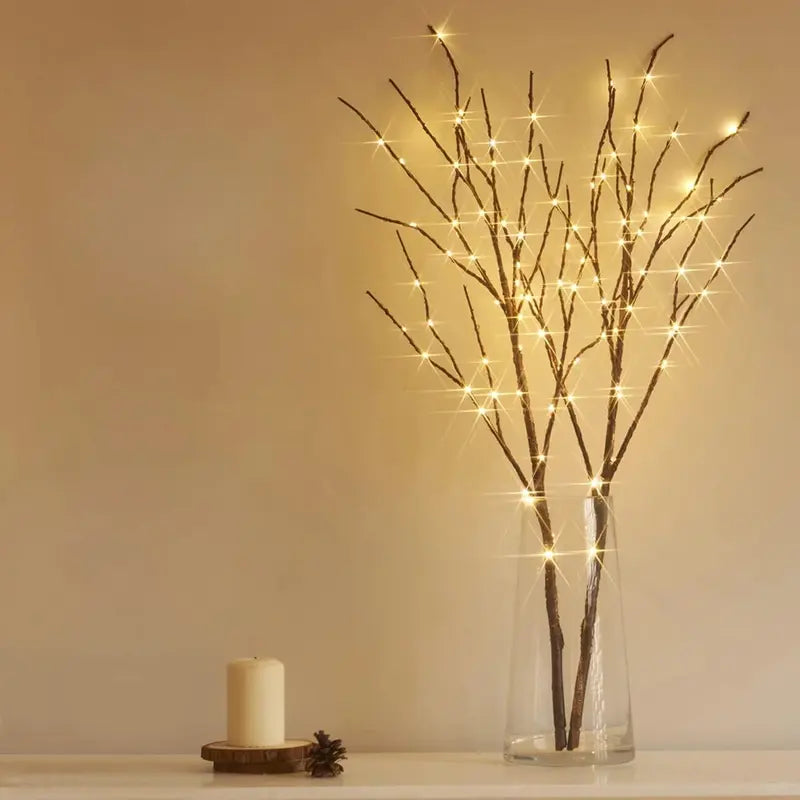 Indoor 50 LED Artificial Branch Tree Light - Battery Powered Decoration