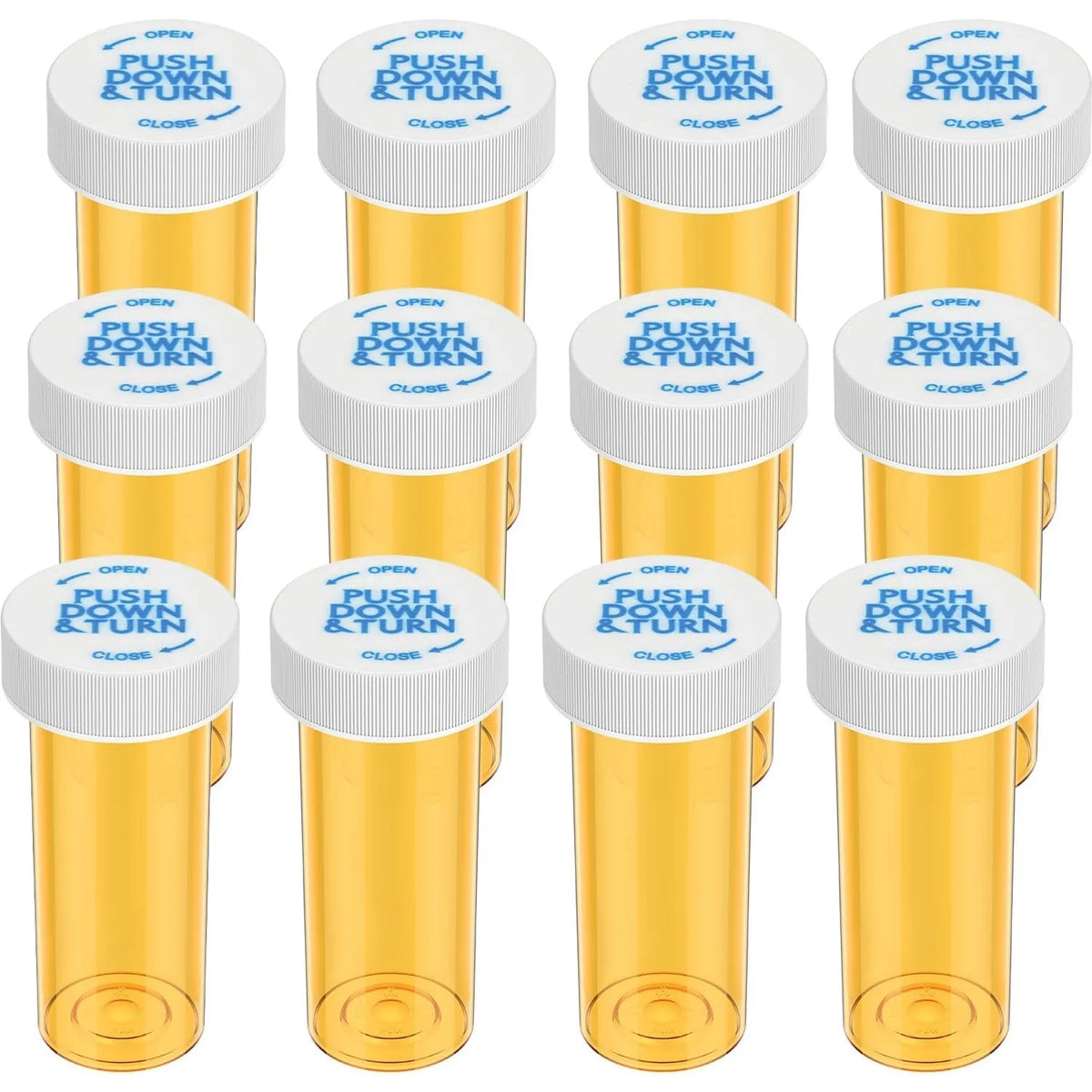 12/20 Pack Plastic Medicine Pill Bottles with Child-Resistant Caps - Travel Vials, 6/8 Dram