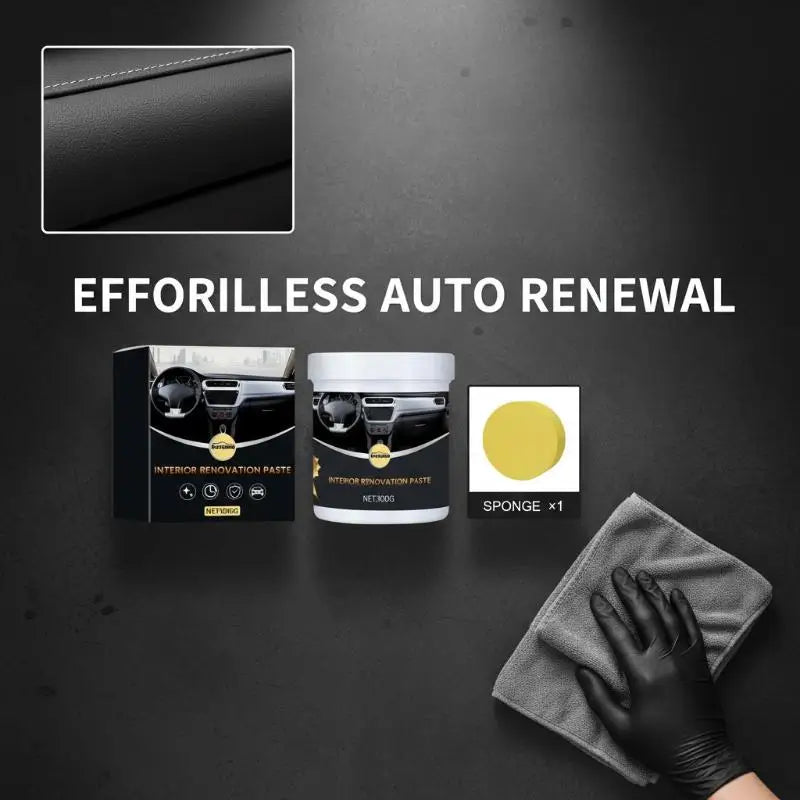 Car Interior Renovation Paste 100g Wax Cream for Leather Plastic Rubber Restoration