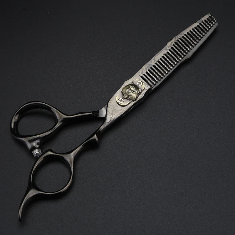 6-Inch Damascus Barber Scissors for Hair Cutting & Thinning - Professional Styling Tools