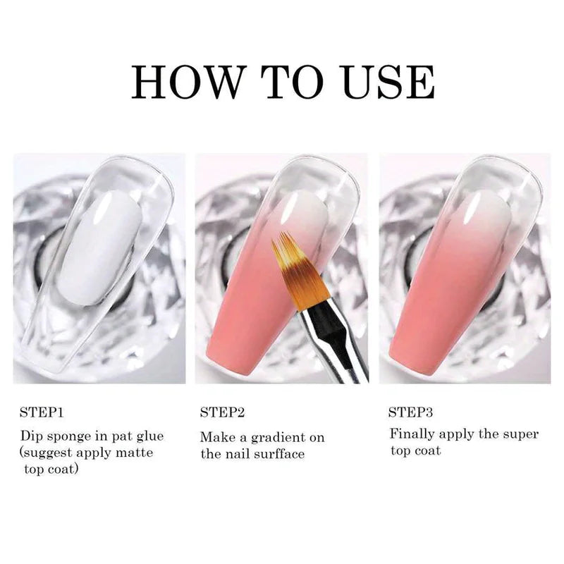 Nail Art Brush Lace Ombre Design Gradient Pen for Acrylic Nail Painting DIY UV Gel Manicure Tools