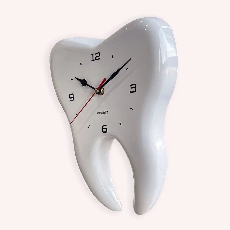 Tooth Wall Clock 35.5x22.8cm Modern Silent Living Room Decor Art Murals