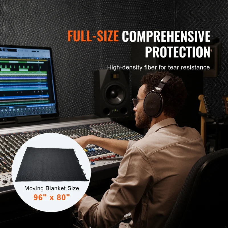 Sound Dampening Blanket 96x80 Inch Acoustic Noise Blocker for Studio & Door