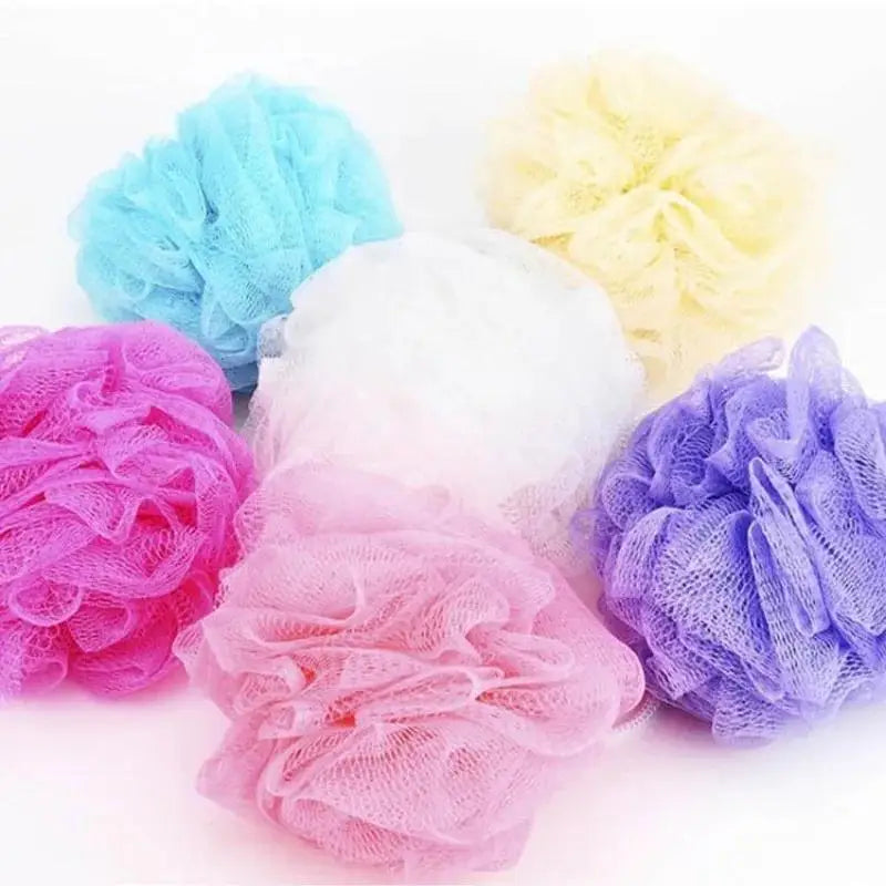 10 Pcs Colorful Bath Shower Puffs - Exfoliating Mesh Loofah Sponge Set