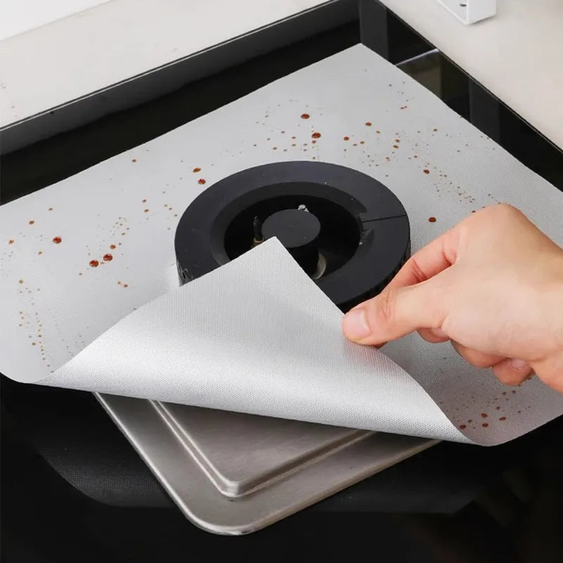 Gas Stove Burner Covers Square Heat-Resistant Oil-Proof Reusable Kitchen Protector Pads