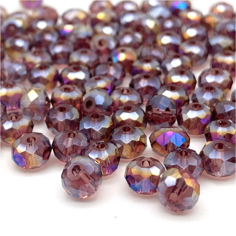 Faceted Crystal Beads for Jewelry Making - Loose Spacer Glass Beads 2-8mm Variety Pack