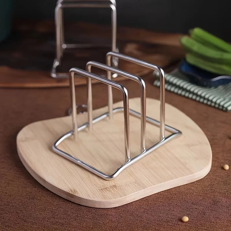 Stainless Steel Cutting Board Holder Rack Kitchen Countertop Storage Organizer
