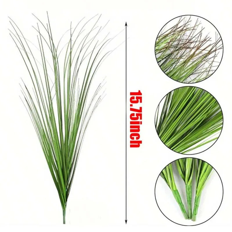 Artificial Onion Grass Fake Greenery for DIY Wedding & Garden Decor - Potted Indoor & Outdoor Plant Set