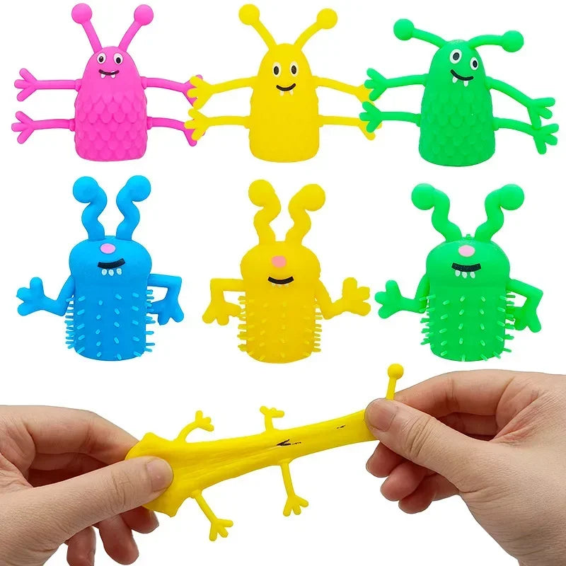 10/20PCS Cute Monster Finger Topper Toys Soft Rubber Fidget for Party Favors and Gifts