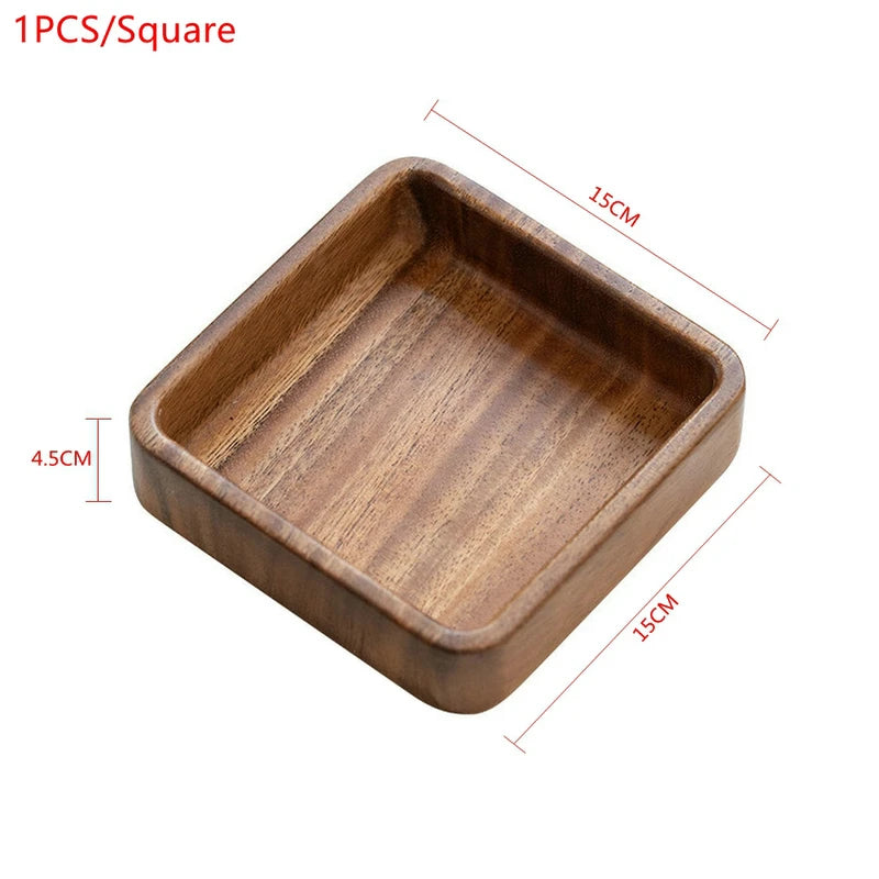 Wood Serving Tray with Compartments - Dessert, Snack, Fruit Storage Organizer for Kitchen or Home Decor