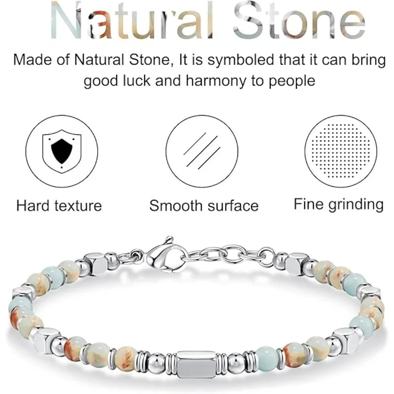 Boho Style Synthetic Stone Bracelet - Handmade Lapis Lazuli Bangle for Women