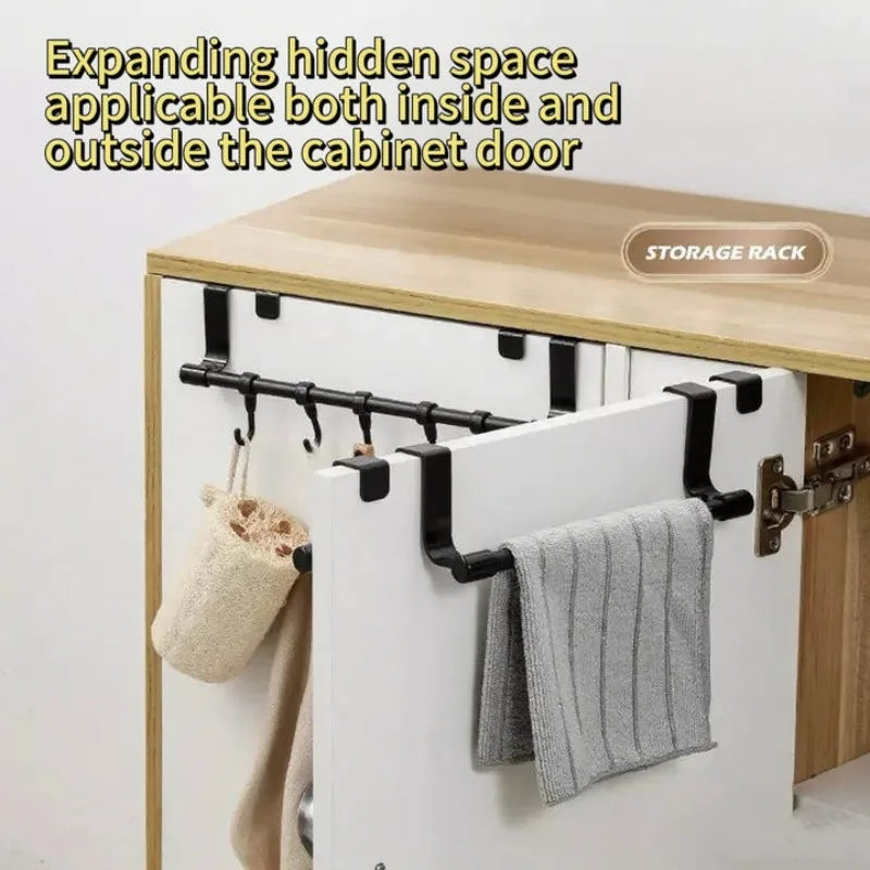 Over Cabinet Towel Rack Steel Wire Storage Organizer for Bathroom & Kitchen