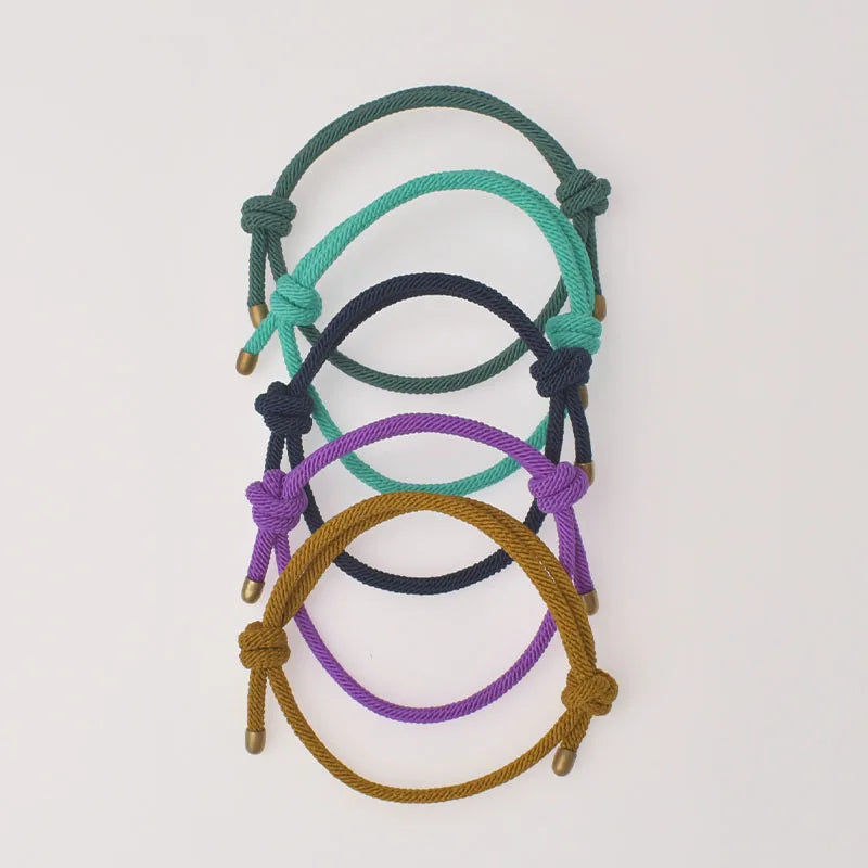 5PCS Adjustable Rope Bracelets Handmade Woven Jewelry Set for Men Women Couples