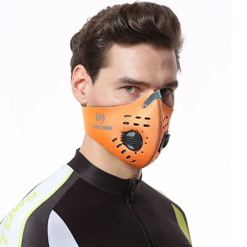 Reusable Outdoor Dustproof Face Mask with Activated Carbon Filter for Men