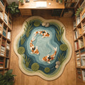 Cartoon Alien Fish Pool Carpet Non-Slip Floor Mat for Living Room and Bedroom