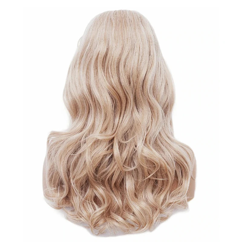 Long Wavy Blonde Costume Wig with Bangs & Bouffant for 80s Party