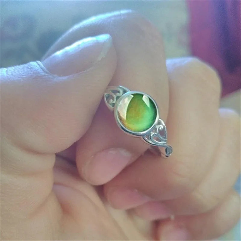 Moon Stone Color Changing Mood Ring - Adjustable Fashion Jewelry Gift