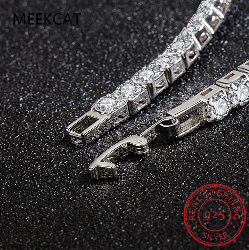 Moissanite Tennis Bracelet for Women Men 925 Sterling Silver Gold Plated Sparkling Wedding Jewelry