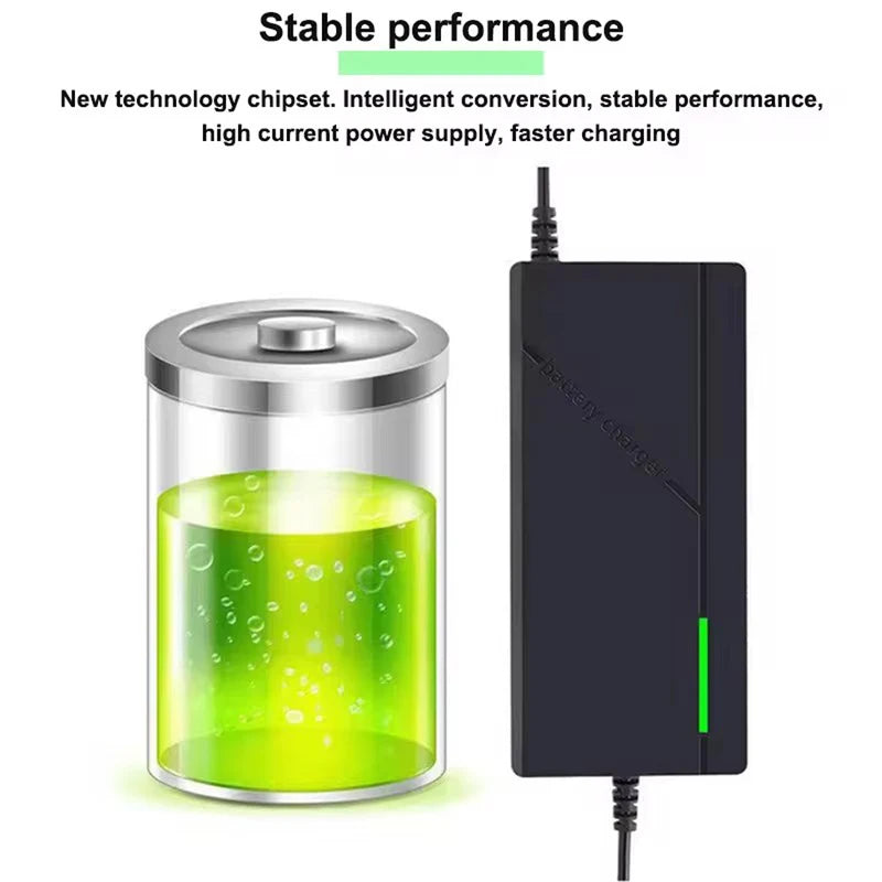 72V 5A Lithium Battery Charger for 20S 84V Li-ion Battery Pack, Smart EU/US Plug