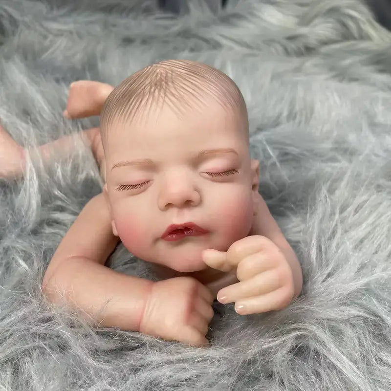 18 Inch Reborn Doll Parts Kit with Cloth Body and Painted Features - DIY Baby Doll