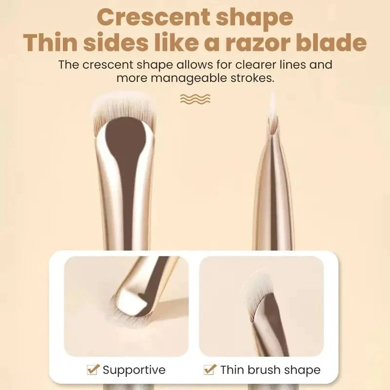 Professional Curved Eye Makeup Brush Set - Soft Precision Eyeliner & Eyeshadow Tools