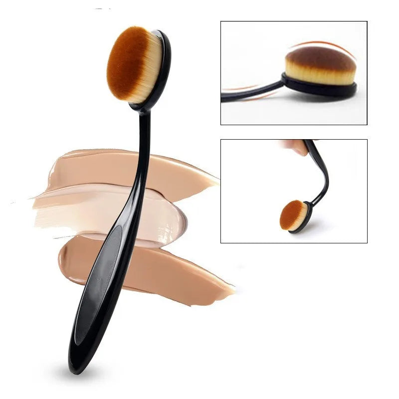 Oval Makeup Brush - Portable Face Foundation Blending Tool for Face & Blush