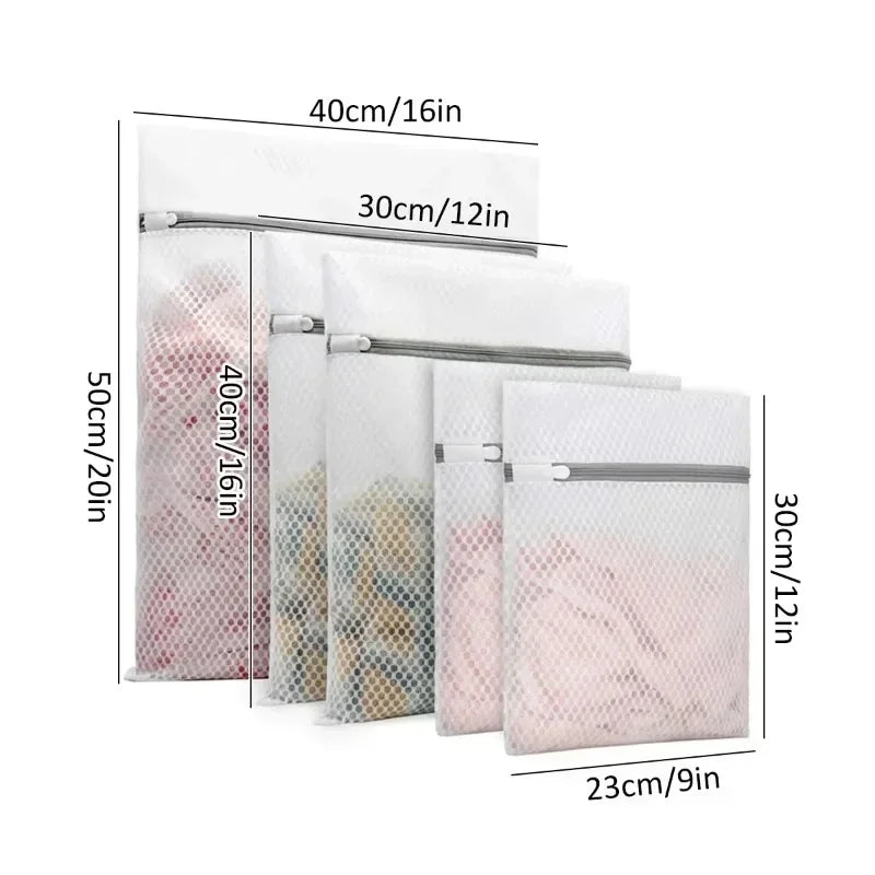 5Pcs Mesh Laundry Bags Set Durable Reusable Washing Machine Organizer Bags