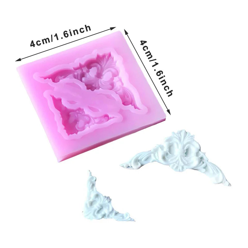 Baroque Style Lace Fondant Silicone Mold - 3D Relief Flower Decor