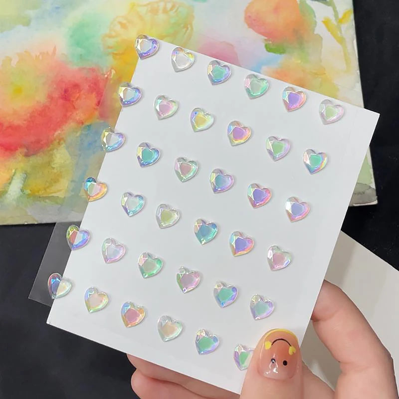 Self-Adhesive Face Gems and Rhinestones for Festival Makeup - Waterdrop, Moon, Pearls, Glitter