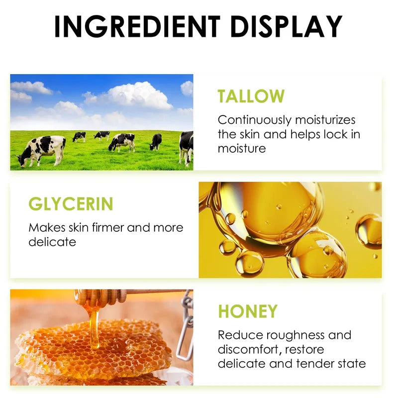 Moisturizing Body Cream with Tallow & Honey for Deep Hydration & Skin Repair