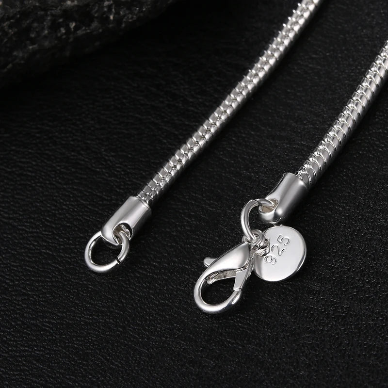 Sterling Silver Snake Chain Necklace for Men & Women - 40-75cm, 1-3mm