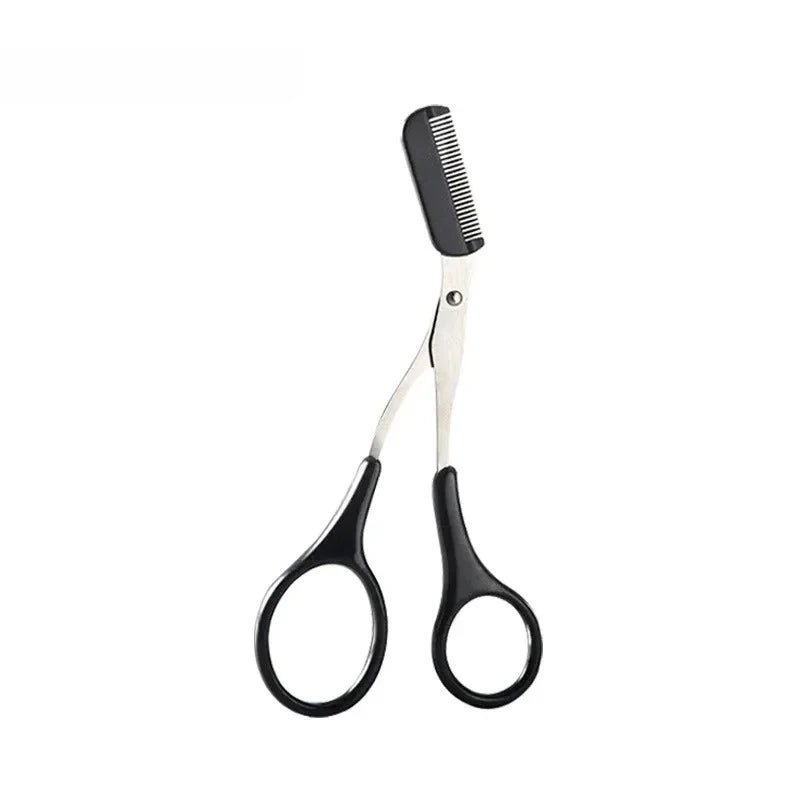 Stainless Steel Eyebrow Trimmer Scissors Set with Comb for Hair Removal & Shaping
