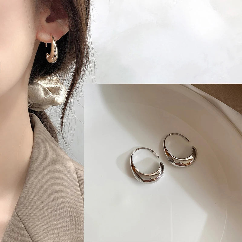 Sterling Silver Geometric Stud Earrings for Women - Versatile Jewelry Gift