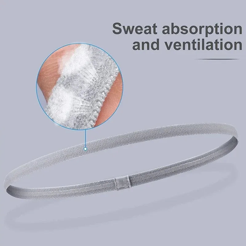 3-Pack Elastic Absorbent Sweat Bands for Sports & Outdoor Exercise - Non-Slip Headbands