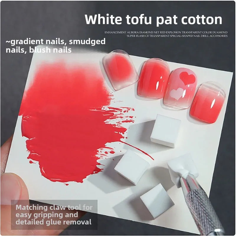 Square Nail Art Sponge Set for Gradient Manicure & Gel Polish Design