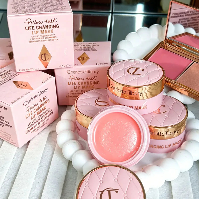 Dual-Use Lipstick and Blusher Set - Pink Diamond Gold Tube, Long-Lasting Color
