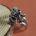 Retro Skull Ring for Men Silver Punk Gothic Rock Open Biker Jewelry Gift