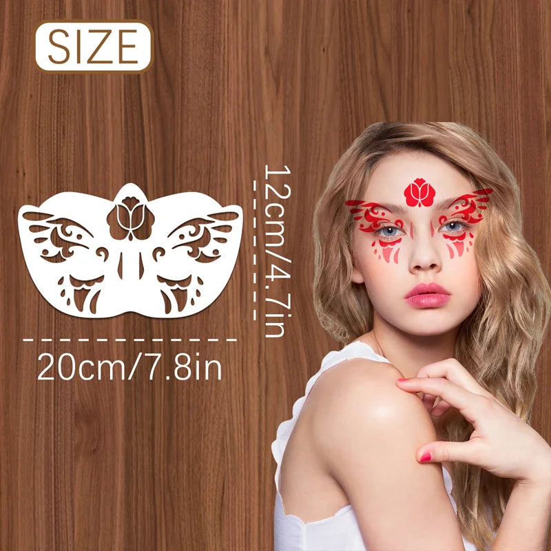 8pcs Face Skeleton Painting Stencil Mask Set for Kids DIY Costume & Party Makeup
