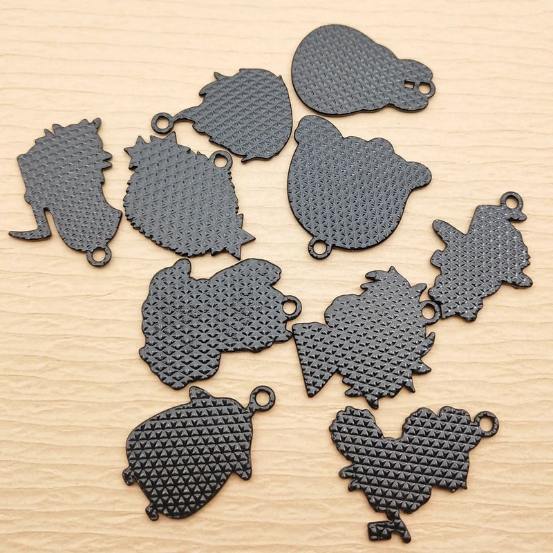 10pcs Cartoon Charm Jewelry Pendant Set for Earrings Bracelets Keychains Craft Supplies Alloy Metal