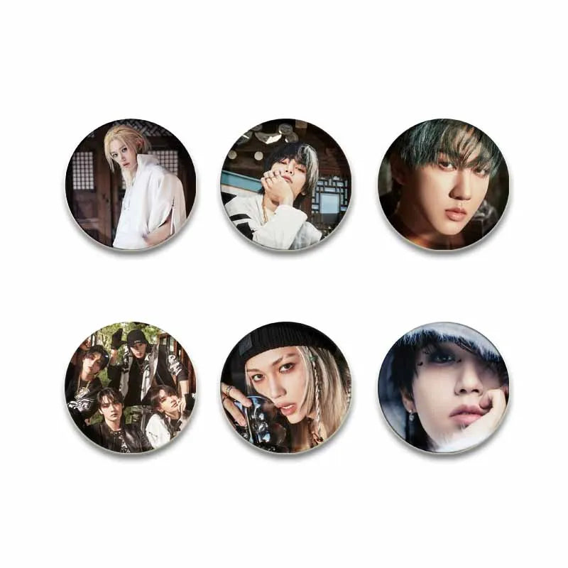 Kpop Boys Band Coin Brooch Pins for Clothes Backpack Wallet Accessories Fans Collectibles