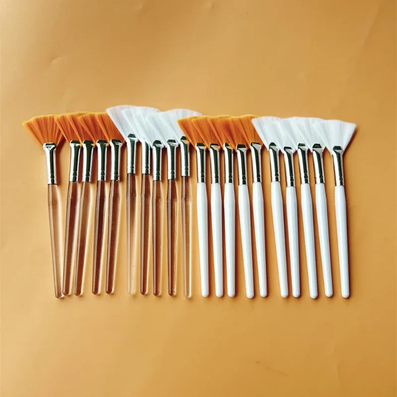 Fan Shape Makeup Brush Set - Multifunctional Facial & Mask Tools, 5/10 Pieces