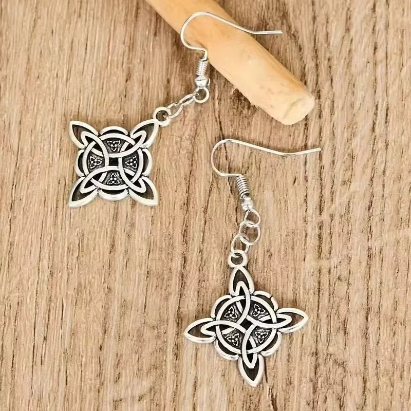Vintage Witch Knot Earrings Celtic Pagan Wicca Symbol Jewelry for Women