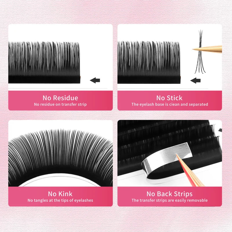 Individual Eyelash Extensions Set - Soft Matte Black Classic & Volume Lashes