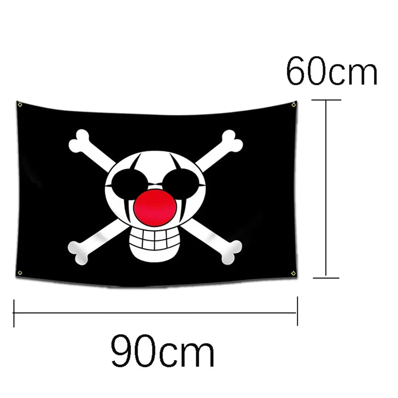 Anime One Piece Skull Flag Wall Banner - Pirate Theme Decor for Kids & Adults