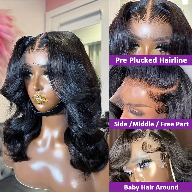 Raw Human Hair Wig with 13x6 HD Lace Frontal - Double Drawn Bouncy Wave