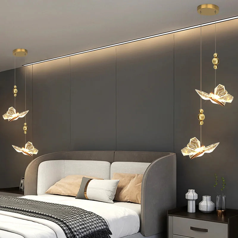 Butterflies LED Pendant Light Nordic Indoor Lighting for Home Kitchen Living Room Bedroom