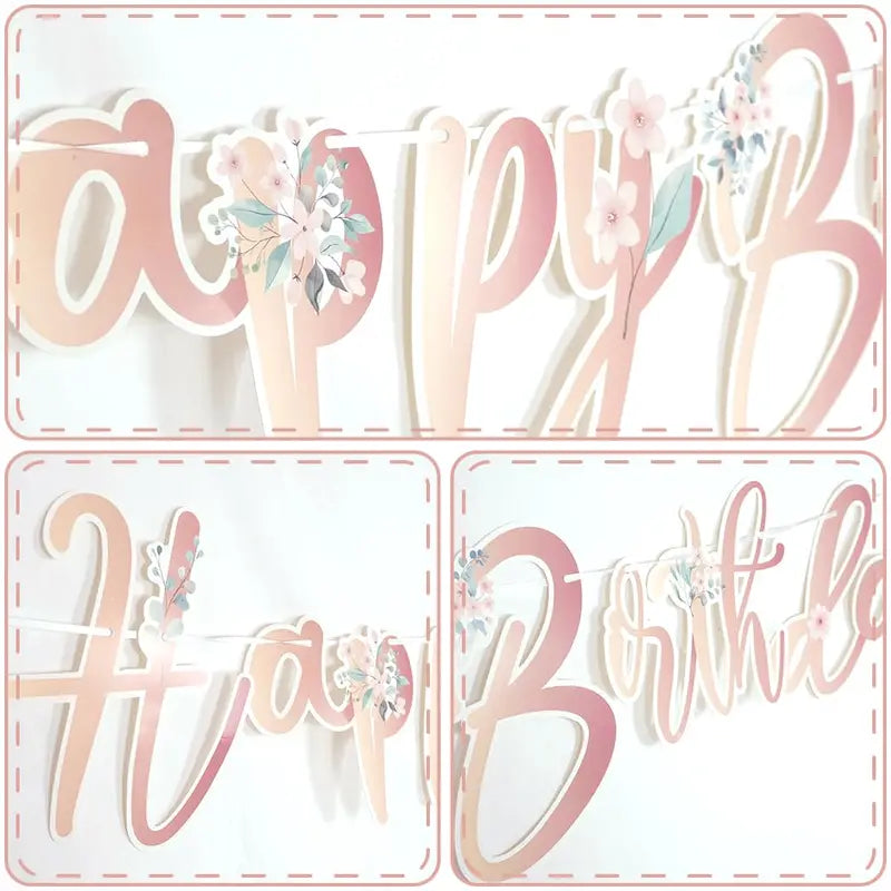 Fairy Birthday Party Decorations Flower Fairy Cutout Banners for Girls First Celebration