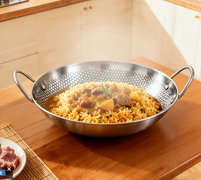 Stainless Steel Honeycomb Skillet 20cm Non-Stick Cooking Pan with Handles