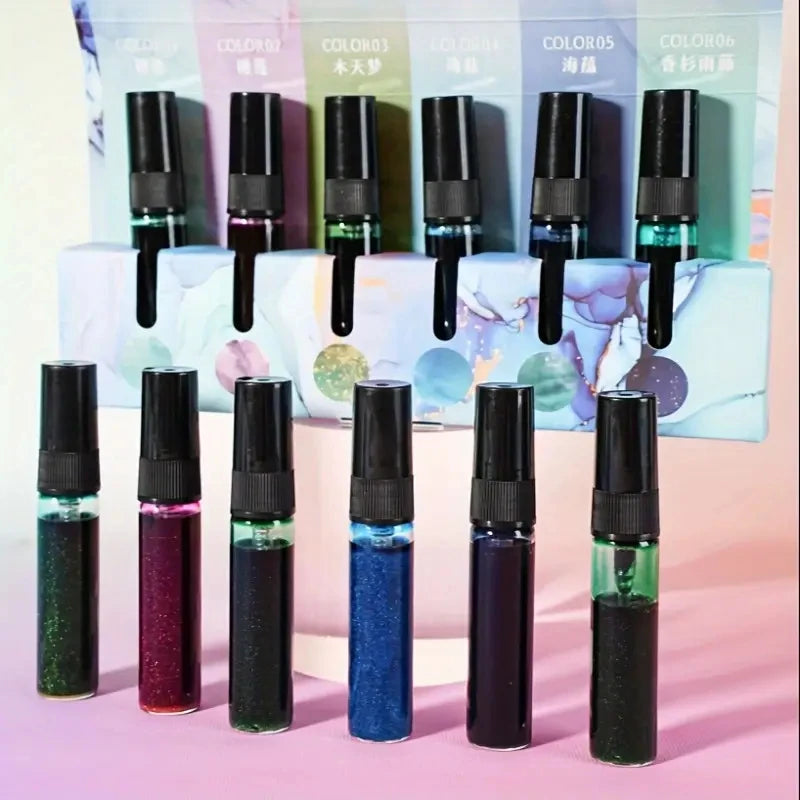 6Pcs Bright Gold Spray Ink Set for Graffiti & Art Projects Non-Fading Stackable Colors