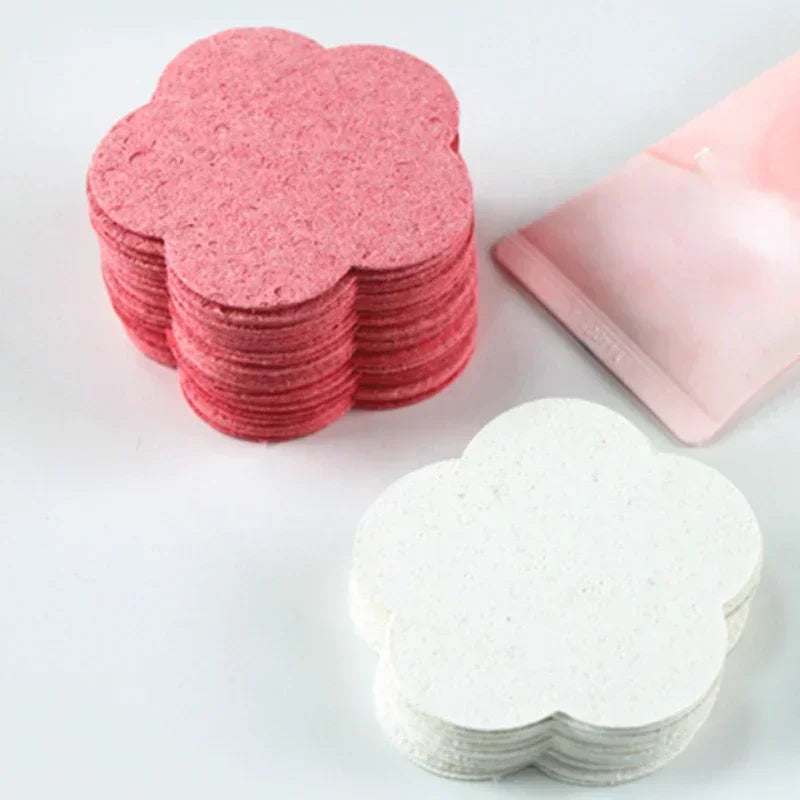 20PCS Natural Cellulose Face Cleaning Sponges for Exfoliating and Makeup Removal